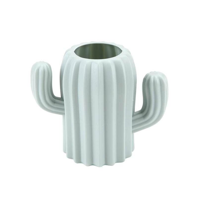 1pc kaktus skrivebord dekoration mini moderne håndværk kunst kontor desktop hjem værelse ornamenter plast kaktus tilbehør: Grøn