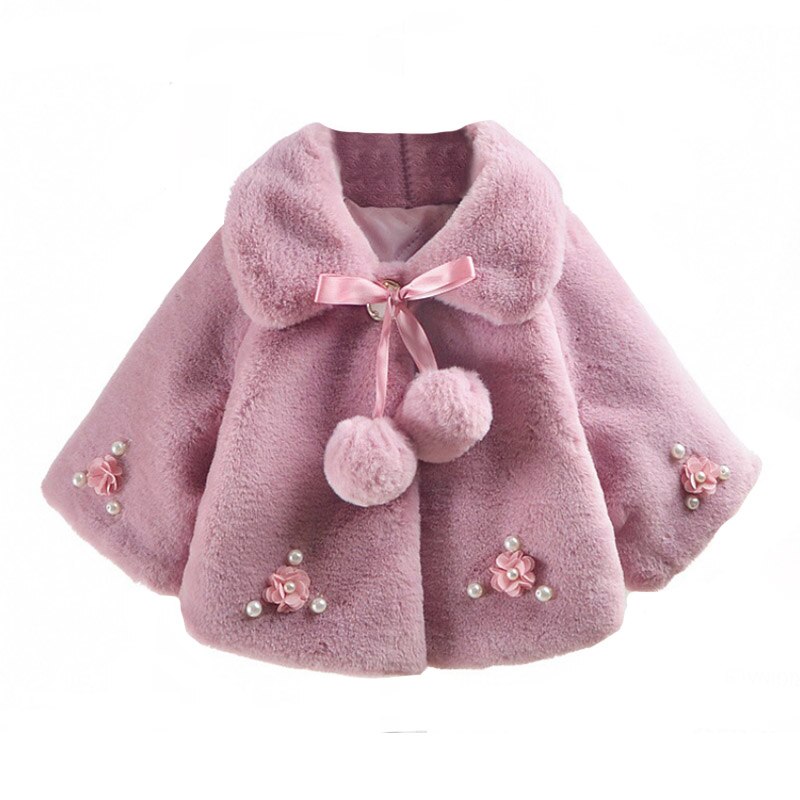 3 colores infantes niñas 0-3 años abrigo otoño invierno cálido bebé niña ropa abrigo chaqueta capa Linda niños patrón de flores prendas de vestir exteriores: Rosa / M (6-12M)