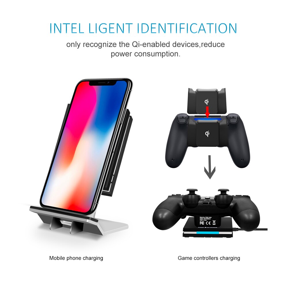 CHINFAI WPC QI Wireless Charger for Tablet Adjustable Stand Fast Wireless Charger for iPone X 8 Plus Samsung Galaxy S8 Nexus 6