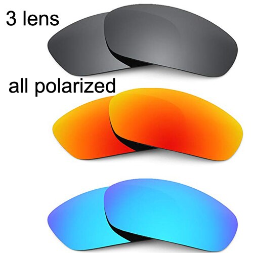 Newboler Totaal 3 Pairs Gepolariseerde Glazen Lens Voor GLA035, Inclusief 1 Paar Grijze Lens, 1 Paar Rode Lens, 1 Paar Blauwe Lens.: Default Title