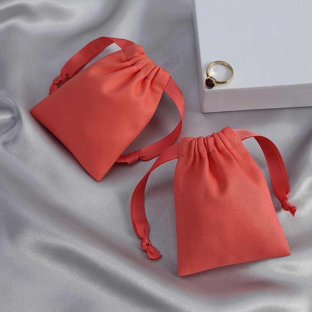 20Pcs Sieraden Pakket Pouch Katoenen Canvas Tassen Met Lint Kleine Ketting Earring Verpakking Pouch Wedding Favor Bag