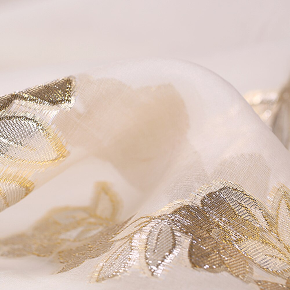 gold metallic silk organza fabric apparel for women spring summer dress DIY jacquard cloth telas stoffe meterware SP5997