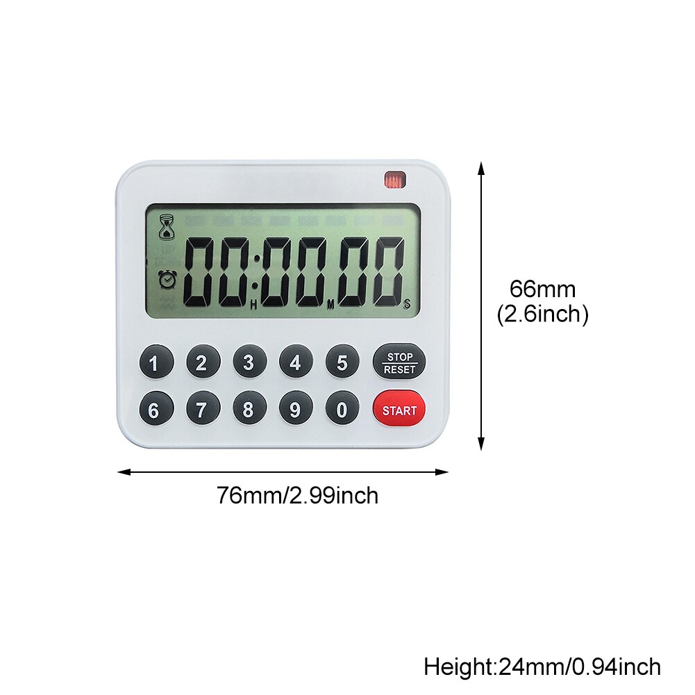 Portable Auto Off Battery Powered Kitchen Timer Digital Countdown With Magnet Back Cooking 99H 59M 59S Loud Alarm Durable Baking