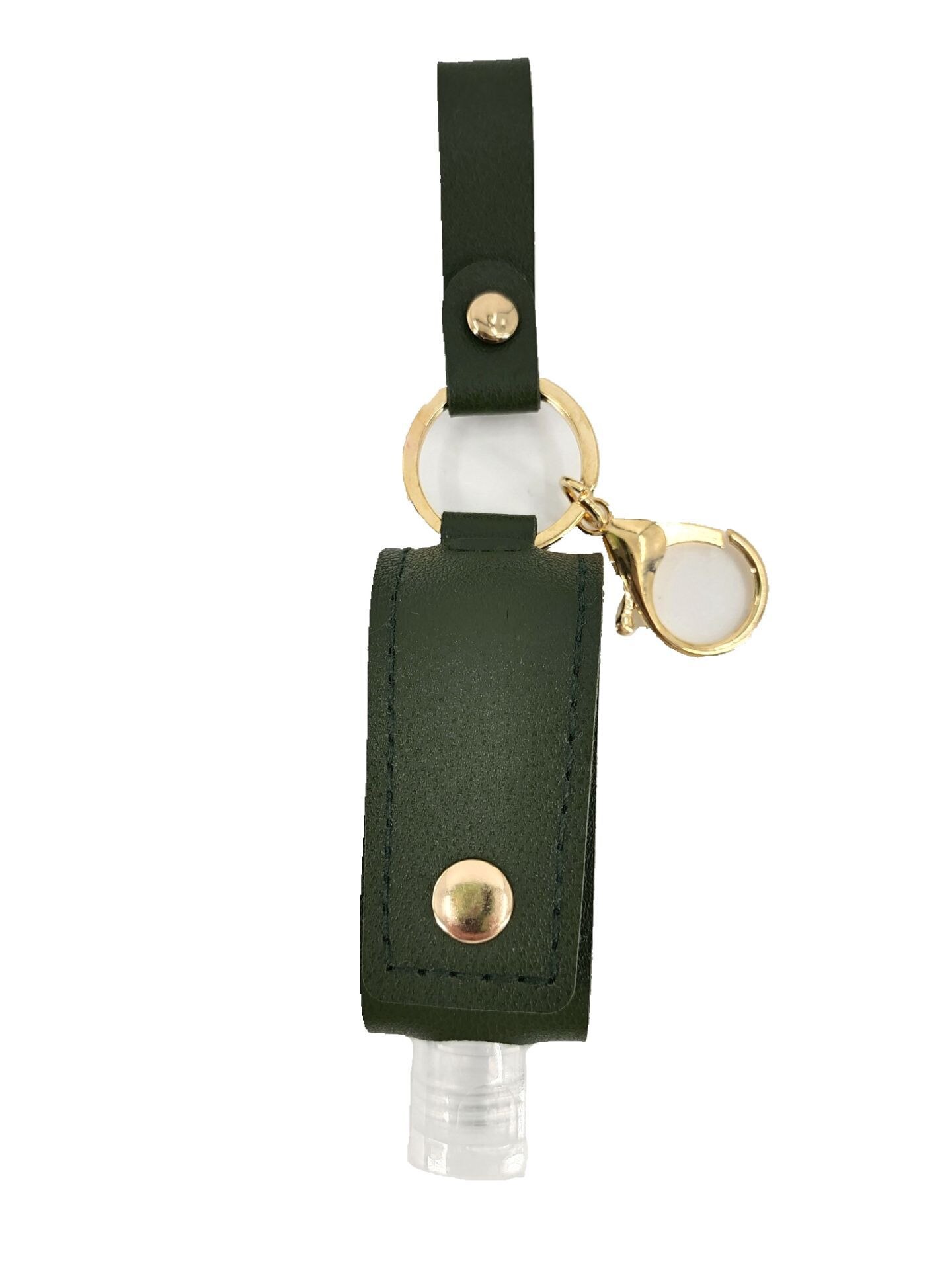 Porte-clés de Gel hydroalcoolique 30ml, étui de désinfectant pour les mains, Mini bouteilles de Gel hydroalcoolique Portable, étui en cuir, porte-clés de santé: green