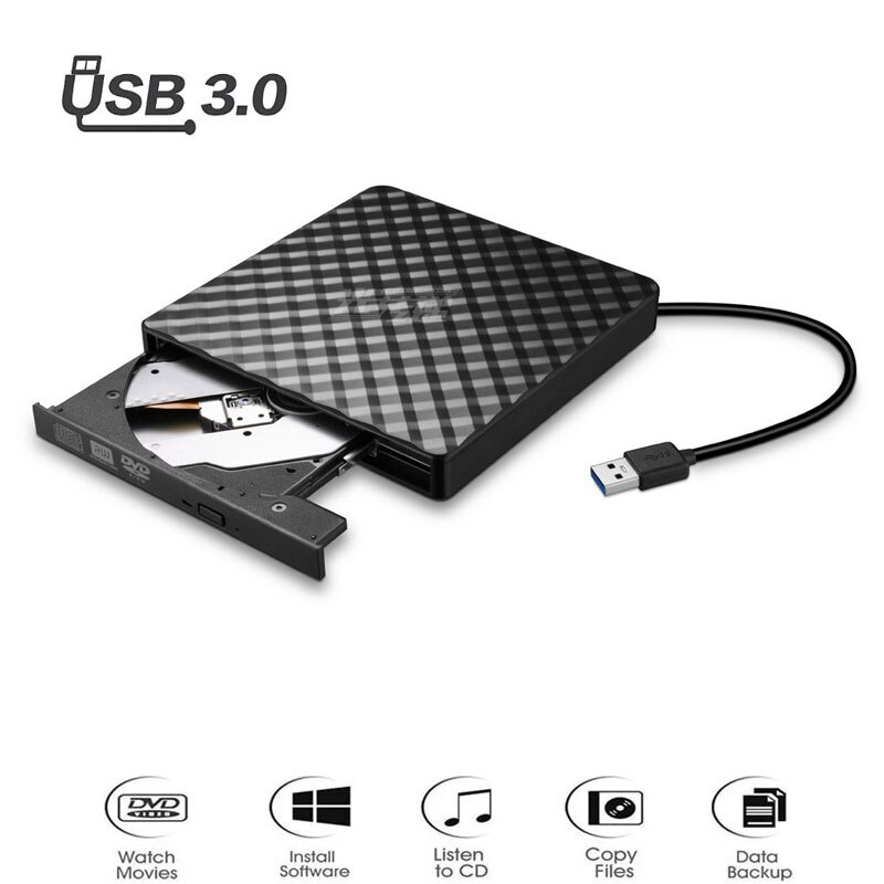 Cd Player External DVD CD Driver, USB 3.0 Portable Slim Burner DVD+/-RW Writer Plug and Play DVD/CD-ROM for PC Windows 10/8/7