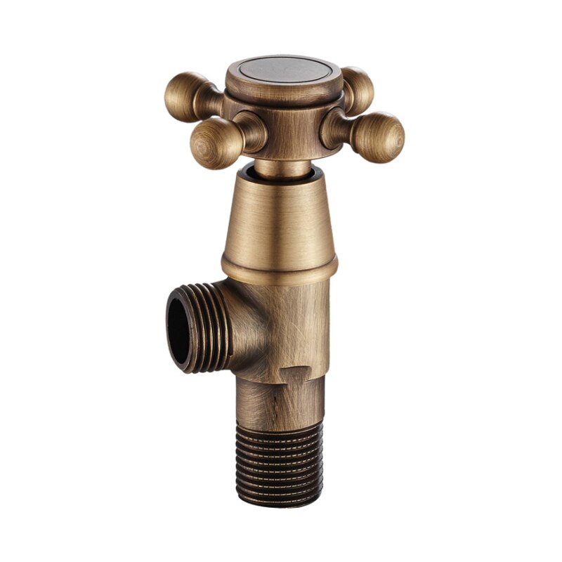 Antique Brass Triangle Valve Water Control Valve Bathroom Tap Water Valve 1/2*1/2 Brass Angle Valves Bathroom Accessories