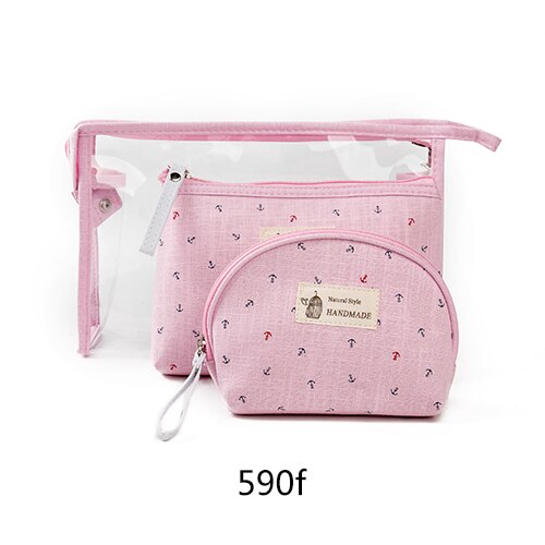 Miyahouse 3 pcs/set Make Up Bags Women Jelly Cosmetic Bag Waterproof Transparent Makeup Pouch Beauty Bags: 590f