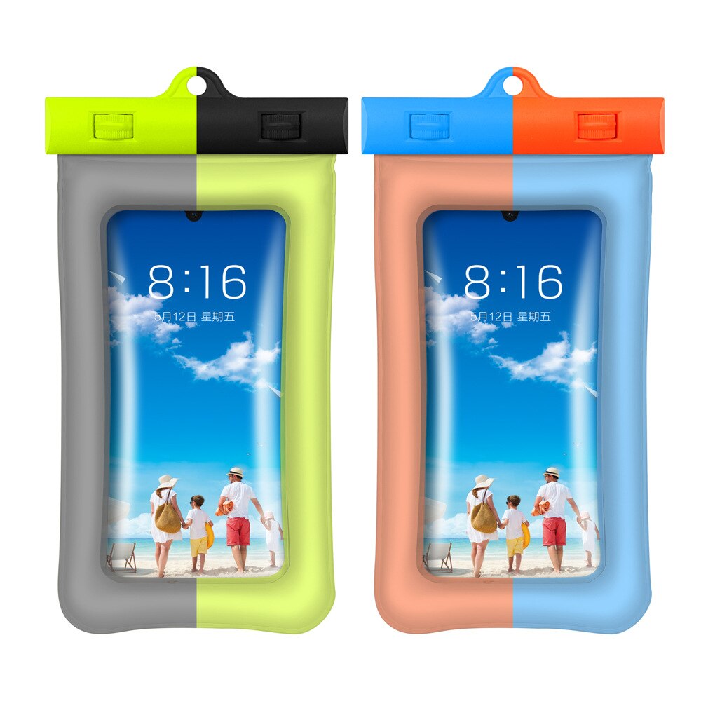 Bolsa de teléfono impermeable de Trekking por río desbloqueo de huellas dactilares bolsa de aire flotante para teléfono bolsa de agua de playa de buceo al aire libre