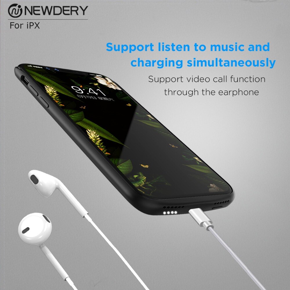 NEWDERY External battery case for iphone X XS Max XR 6000mAh high capacity Portable charger case power bank case for apple
