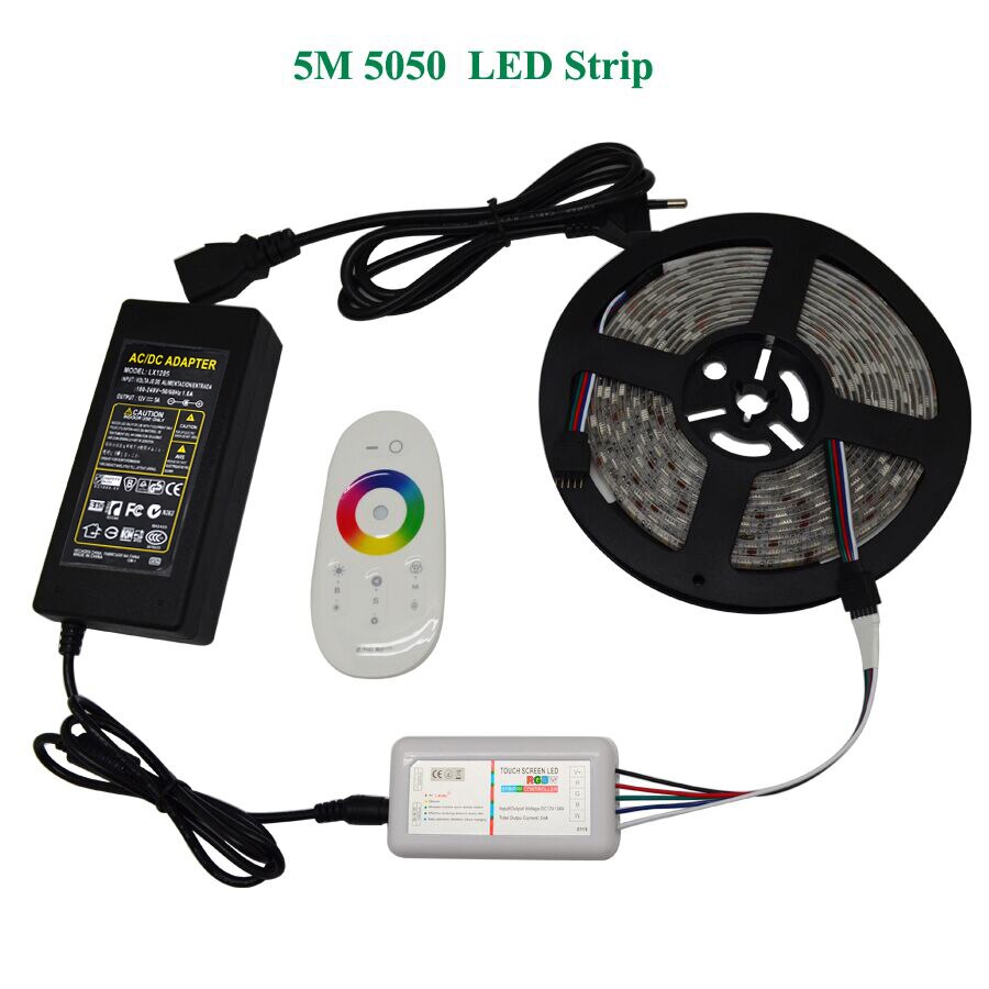 DC12V Rgbw Led Strip Set 5050 Ip65 Waterdichte Flexibele Led Light + 2.4G Rf Afstandsbediening + Power Adapter kit 20M 15M 10M 5M