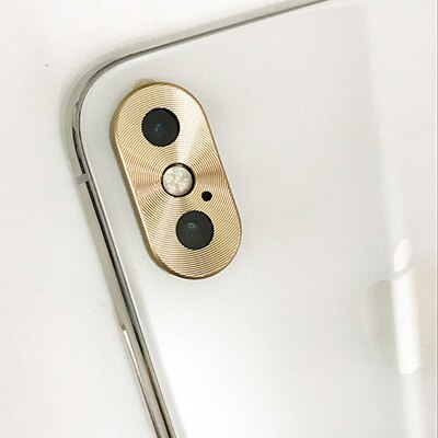 KUKOWDEE Camera Metal Protector For iPhone 7 8 plus Back Camera Screen Lens Cover For iPhone X Sticker Protector: Gold iphone X