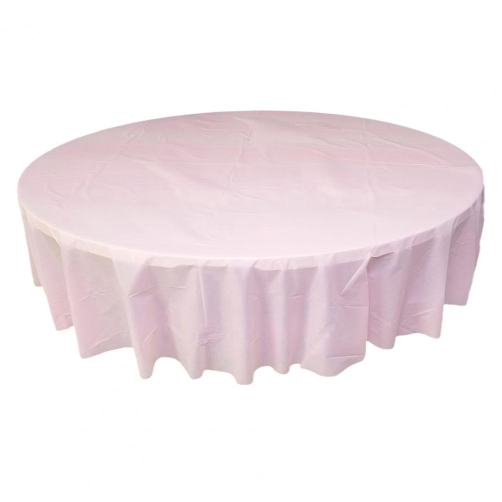 84 Inch Round Tablecloth Simple Disposable PE Waterproof Thicker Table Cover Fabric for Home