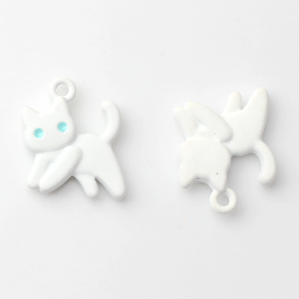 10 stk/parti 14*16mm legerings spraymaling katteanheng sjarm til halskjede armbånd smykker gjør-det-selv tilbehør: Brun