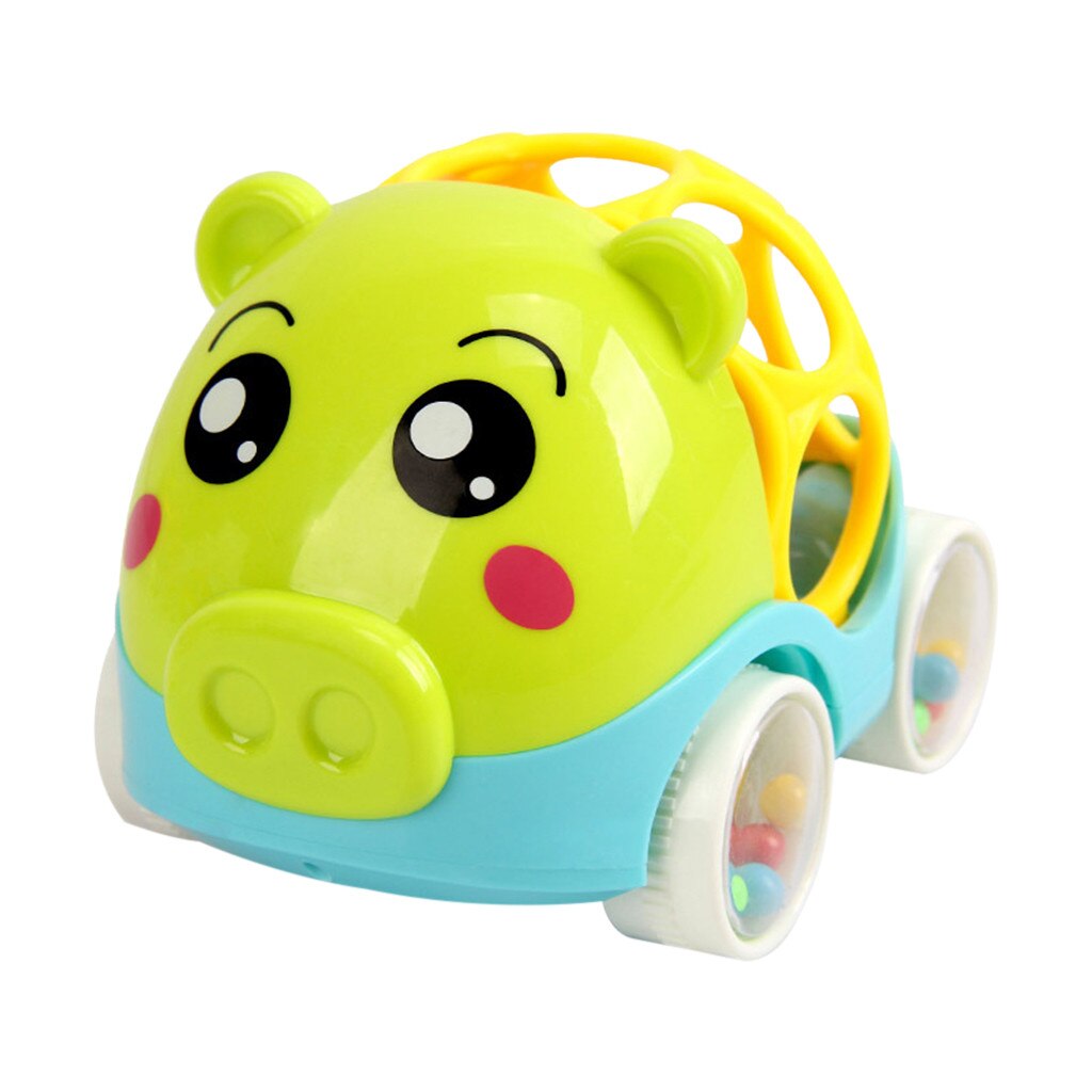 Grappige Baby Speelgoed Voor 3 Tot 24 Maanden Rammelaar En Roll Auto Baby Hand Grabed Speelgoed Auto Speelgoed Voor Kinderen: WHITE