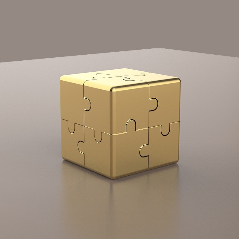 Spinner de cubo magnético, juguete antiestrés, cubo de Metal Infinity, cubo portátil, descomprimir, relajar, juguetes para niños, adultos inquietos, Spinner: gold