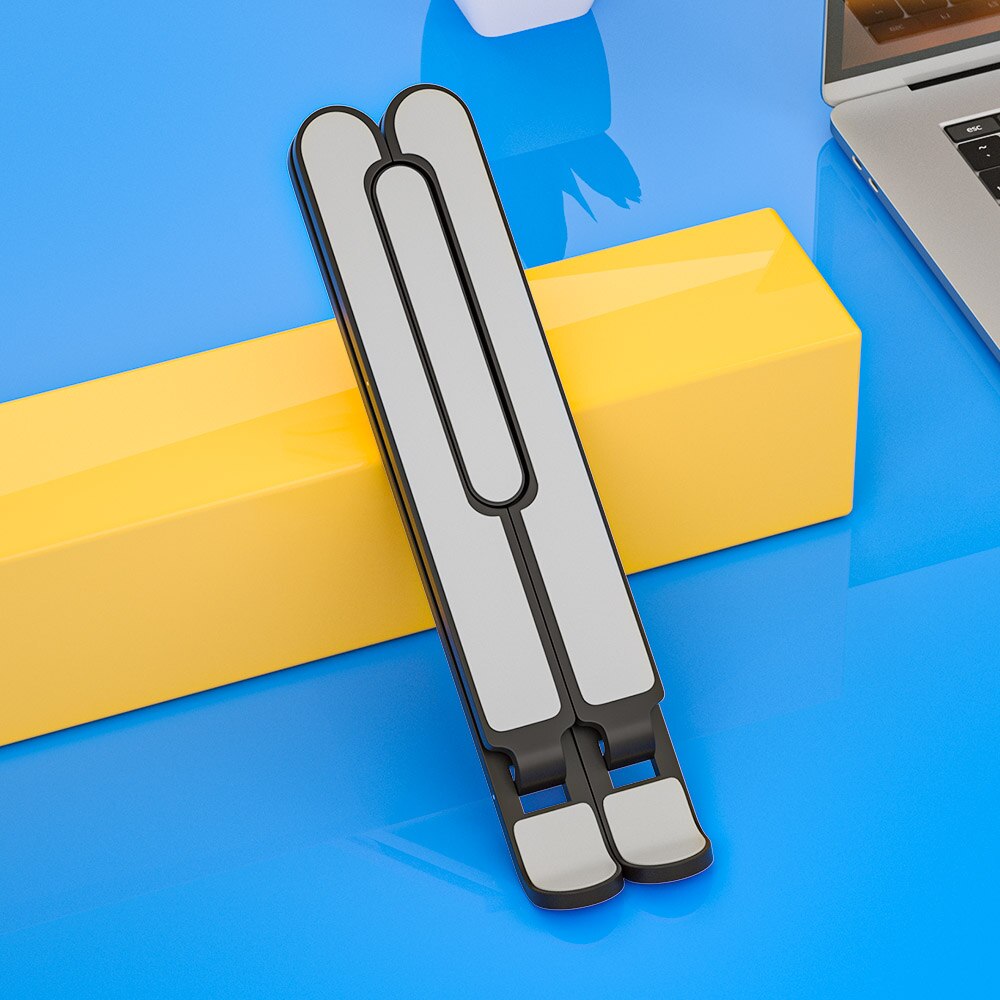 Adjustable Laptop Stand Holder Portable Notebook Base Support Stand For Macbook PC Laptop Computer Stand Riser Cooling Bracket: Black