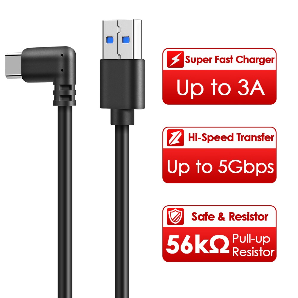 5M haute vitesse USB 3.1 Type C câble de données pour Oculus Quest Link VR casque Extension lien câble de charge rapide USB-A à type-c