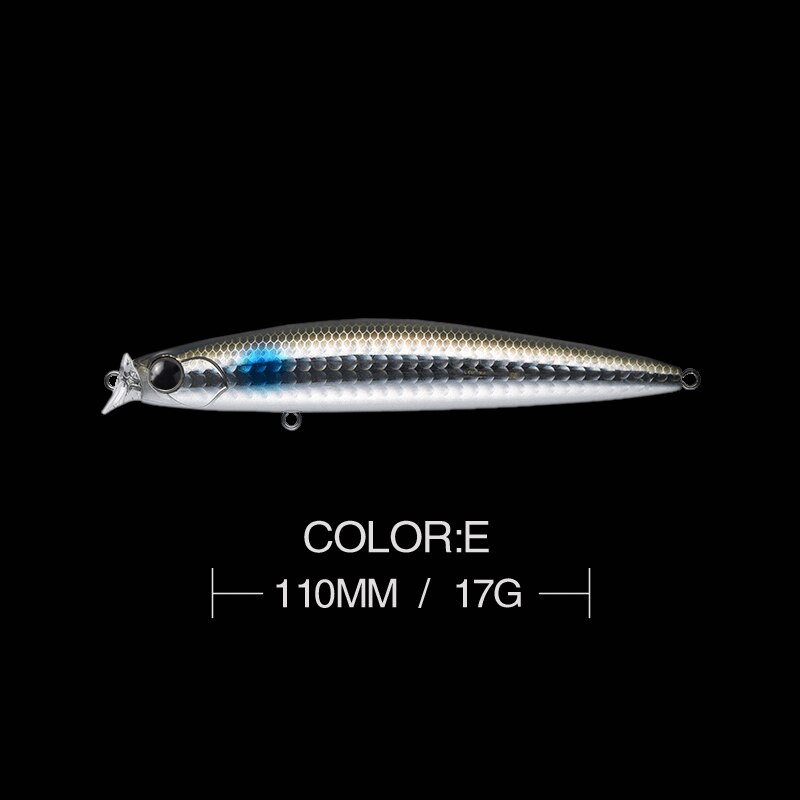 Kosuke 110F Sea Bass Minnow Lures Floating 110mm 17g Shallow Artificial Jerkbait Saltwater Fishing Tackle: E