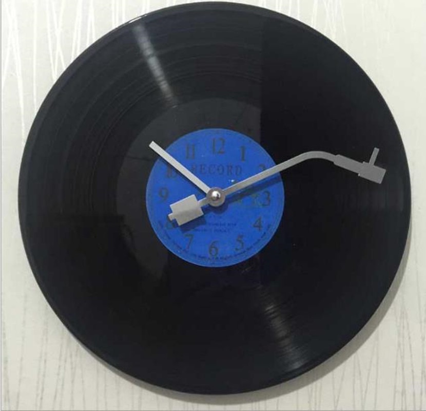 Kvarts rund vintage billigt vægur cd sort vinylplade ur duvar saati horloge vægmaleri køkkenur til boligindretning