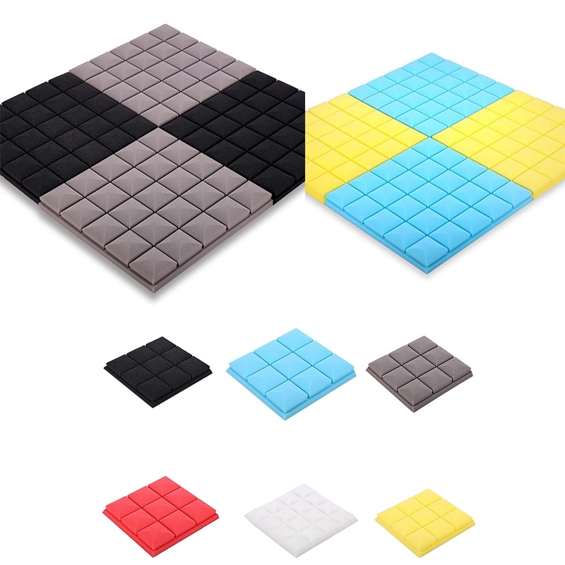 -25X25X5cm Wallpaper Sticker Practical Acoustic Foam Panel Sound Stop Absorption Sponge Studio Ktv Living Room Bar Soundproof