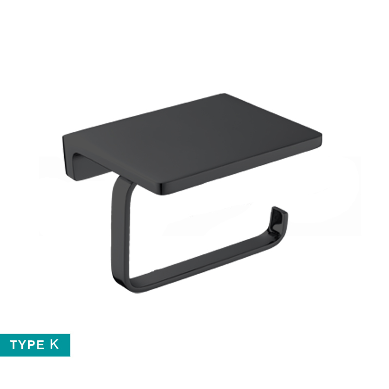 Toilet Roll Double Paper Long Holder with Rack Hanger Bathroom WC Accessories Hardware Matt Black Gold Chrome: K BA0079BK-86