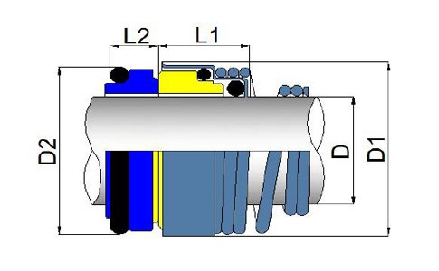 MU3 - 14MM Mechanical Seal - SIC/SIC/FKM