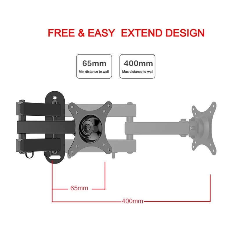 TV Monitor Rotating Adjustable Hanger Folding Suspension Fixed Wall Mount Bracket Plasma TV Wall Bracket