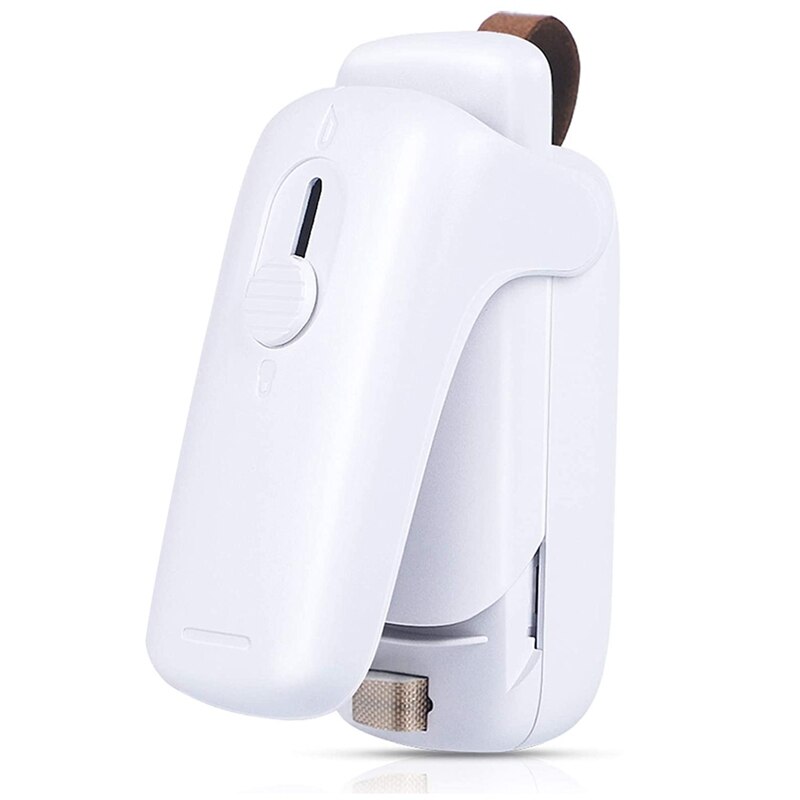 Mini Zak Sealer, 2 In 1 Mini Warmte Sealer Machine Draagbare, Handheld Keuken Warmte Sealer: White 2battery