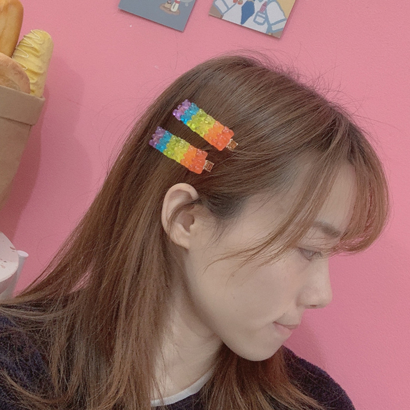 1 Uds. Pinza para el pelo de fresa rosa para niñas, pasadores de horquilla de aleación, Clip LATERAL con flequillo, fruta antideslizante BB, accesorios para el cabello