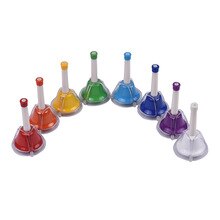 8 notes håndklokke diatonisk metalklokke farverig håndslagtøjsklokkesæt musiklegetøj til børn børn til musikalsk læring