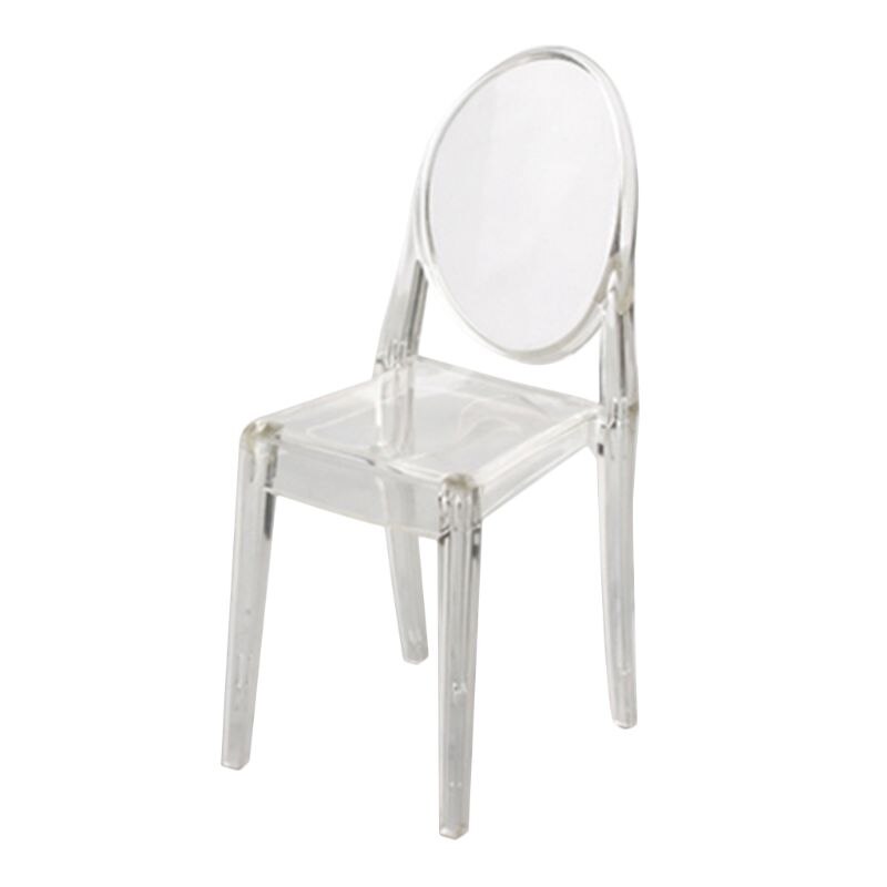 1:6 Dollhouse Miniature Accessories Mini Doll House Clear Transparent Plastic Chair Furniture Decor Collection