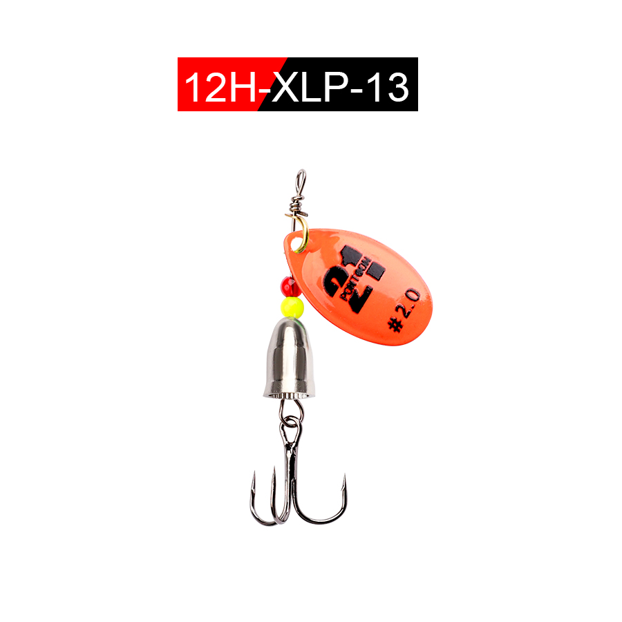 VIS KONING 1PCS 6.0CM 6.5CM Spinner Lepel Vissen Lokken Spinner Aas Lepel Vissen Bass Lokken met Dreg Visgerei: 10 / Licht Geel