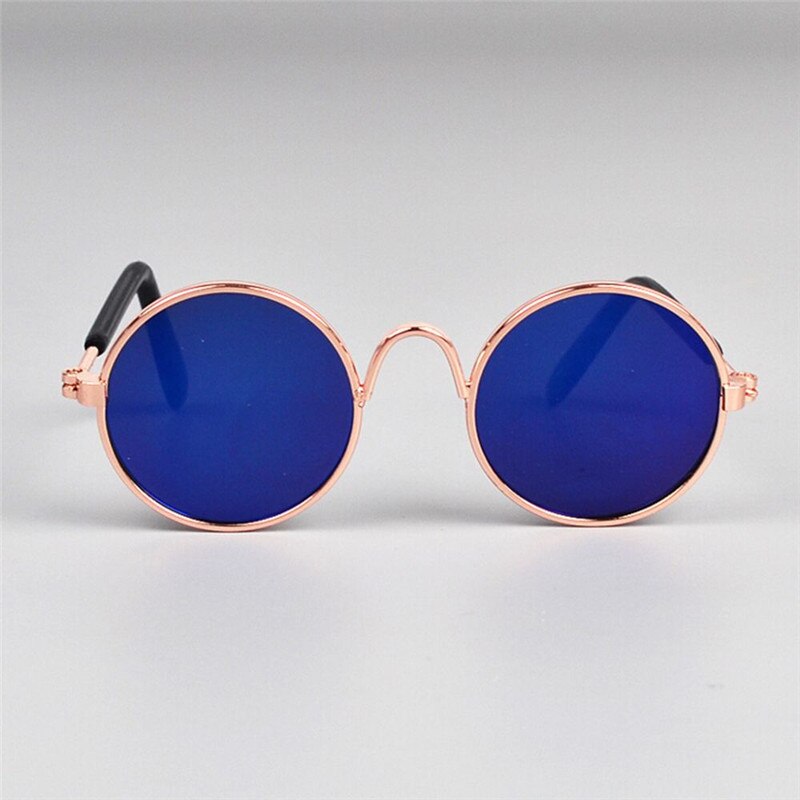 Offre spéciale Cool chat lunettes pour animaux de compagnie pour petit chien chat produits Eye-Wear chien lunettes de soleil pour animaux de compagnie fournitures pour animaux de compagnie Photos accessoires: Gold-blue