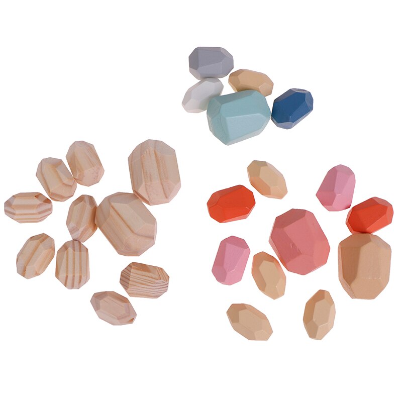 Kinderen Houten Gekleurde Steen Jenga Bouwsteen Educatief Speelgoed Creatieve Nordic Stijl Stapelen Spel Regenboog Houten Speelgoed ~