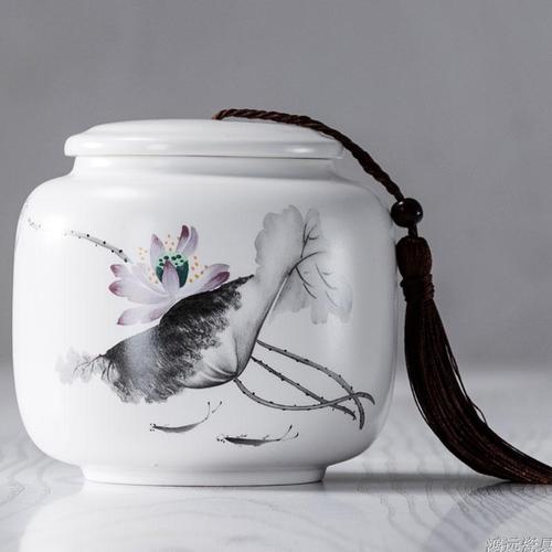 Ceramic Large Tea Caddies Handmade Chinese Moisture Proof Seal Tea Coffee Sugar Storage Jars Caja Para Te Home Storage 50: style11