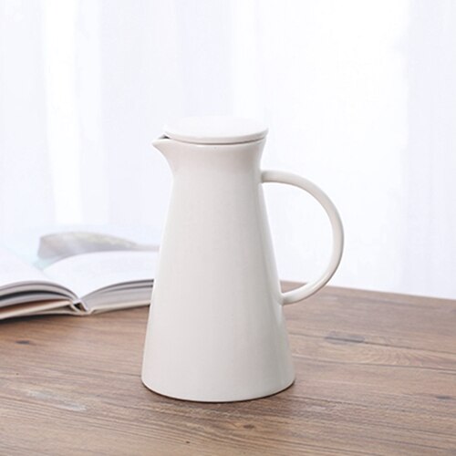 1100ML Water Jug Office Lemonade Pitcher Cold Water Jar Tea Pot Heatproof Beverage Drink Dispenser Drinkware Tea Kettle: White