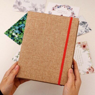 Linen photo album wedding DIY photo album album cover kraft paper children's photo album making photo binding photo card holder: F