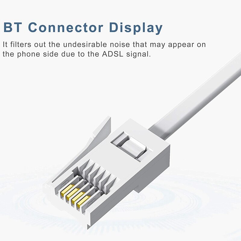 BT Stecker Zu ADSL RJ11 Breitband Internet Wassersportmikrofilter Splitter 2 Pack, BT Männlichen Zu BT &Ampere; RJ11 Weibliche für Festnetz Modem