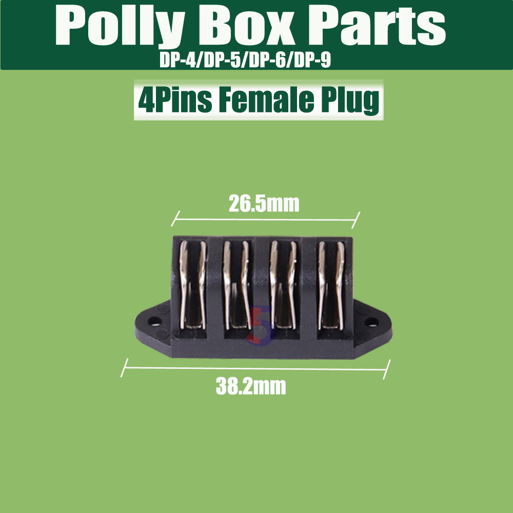 Ebike Reention Polly Battery Case Lock & Key Parts 4Pins / 5Pins connecor DC plug For Polly DP-4/Polly5/Polly DP-6/Polly DP-9: light green