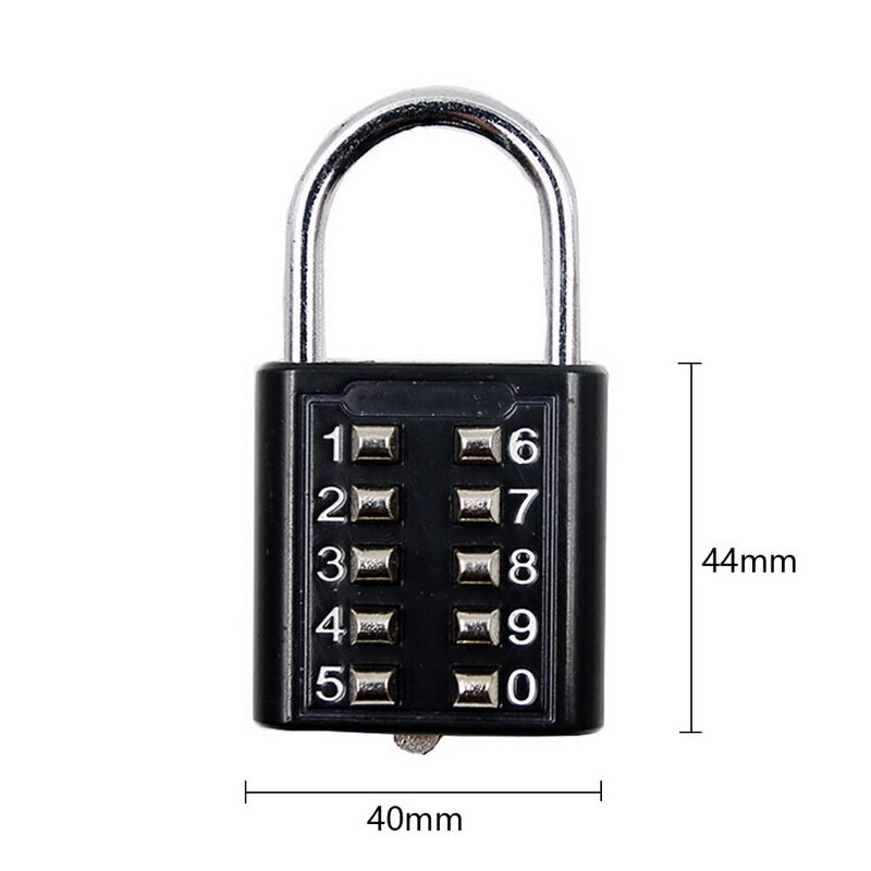 10 Digit Number Push Button Combination Padlock 5 Digit Locking Mechanism Zinc Alloy Anti-theft Digit Push Password Lock 4 Color