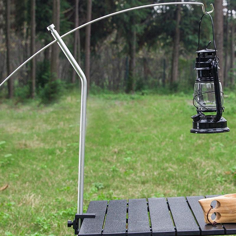 Camping Tabletop Light Stand Aluminum Alloy Curved Light Stand Portable Picnic Light Pole Lighting Rack desktop light stand