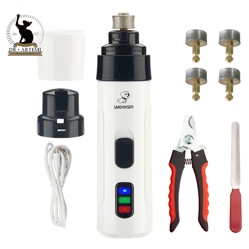 Elektrische wiederaufladbare Hunde-Nagelschleifer, Hunde- und Katzenpfoten, Nagelpflege-Trimmer, Werkzeuge, USB-Aufladung, Haustier-Nagelknipser