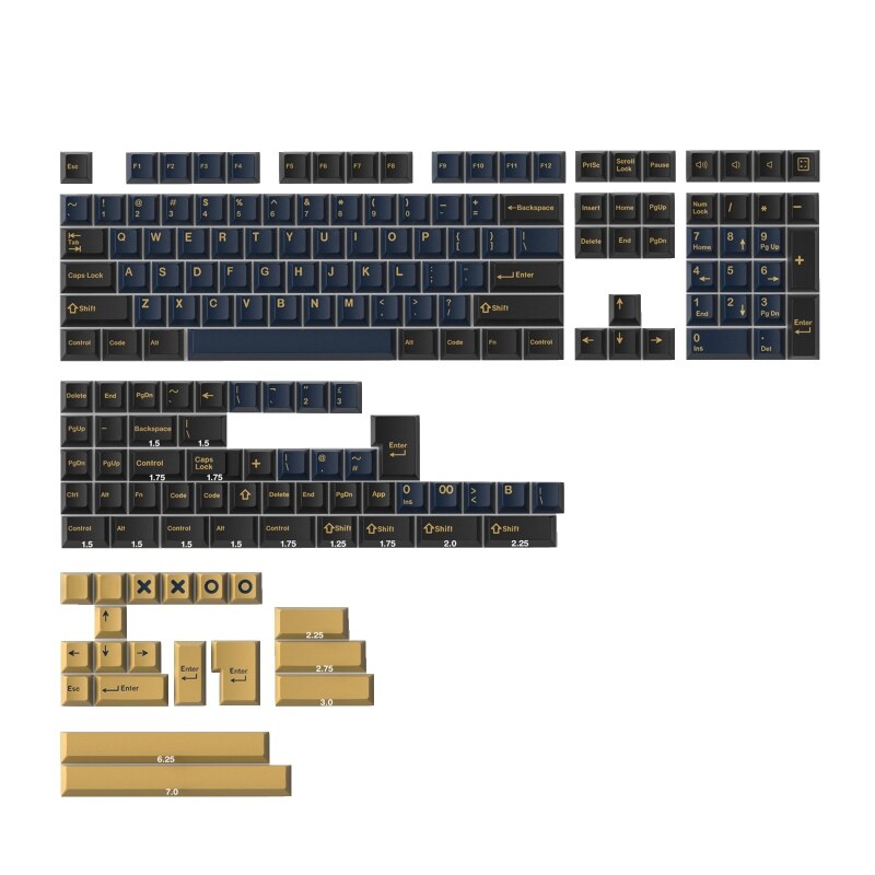 173 pcs keycaps gmk double shot keycap diy for cherry mx mechanical keyboard  t84c: Blue samurai