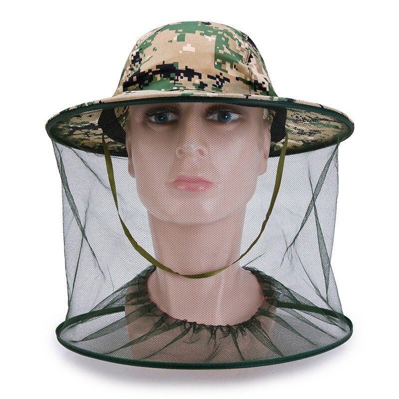 Vis Bijenteelt Gaas Cap Anti Mosquito Zon Bescherming Veld Jungle Masker Gezicht Te Beschermen Mesh Cover Cap Hoed Mosquito Head Netto hoeden