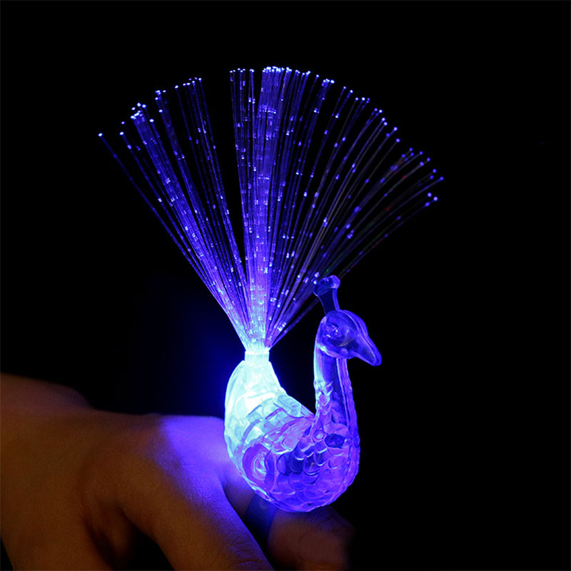 Kreative LED Pfau Finger Lampe Nette Reizende Cartoon Bunte Licht Spielzeug Kinder Kinder Pfau finger licht Neuheit spielzeug partei