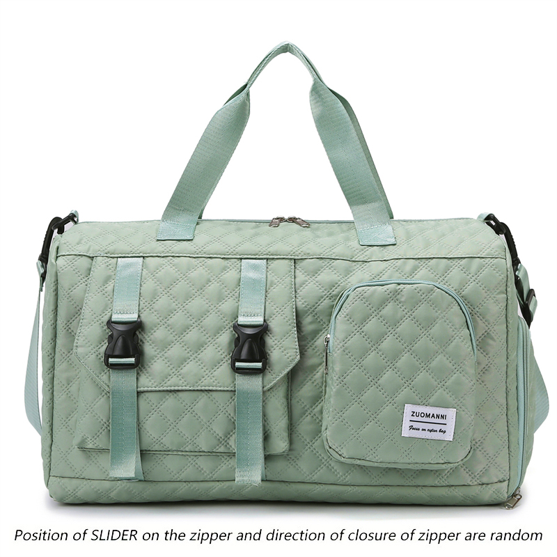 Duurzame nylon reistas, draagbare sporttas voor overnachtingstapjes Schoudertas voor trainingstas, ruime argyle: green