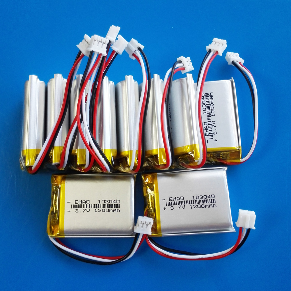 3.7V 1200mAh Lipo Polymer Lithium Rechargeable Battery + JST PH 3pin 2.0mm Plug For MP3 GPS DVD Rrecorder Headset Camera 103040: Red