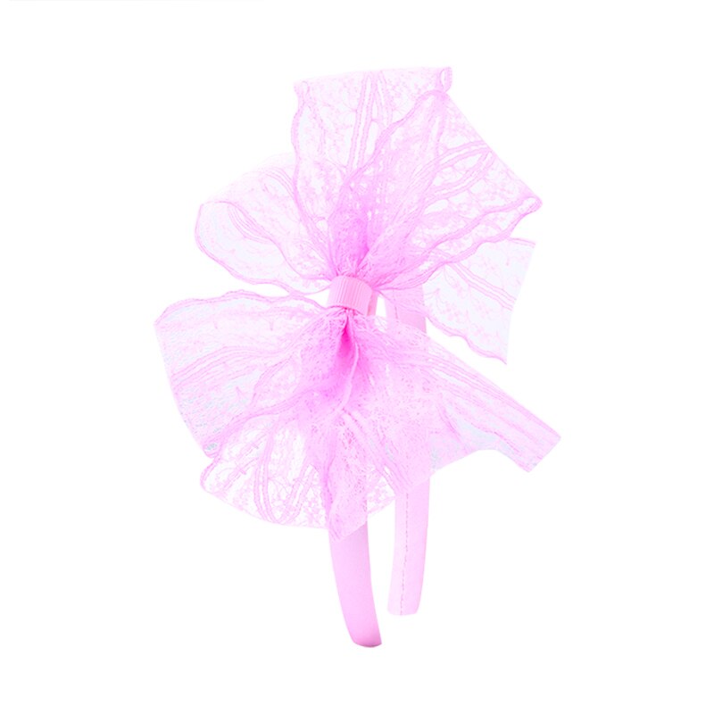 Candygirl-Diadema de encaje de los años 80, accesorios de disfraces para temática de los años 80, sin dolor de cabeza, diadema de lazo de encaje de neón para Halloween: pink headband