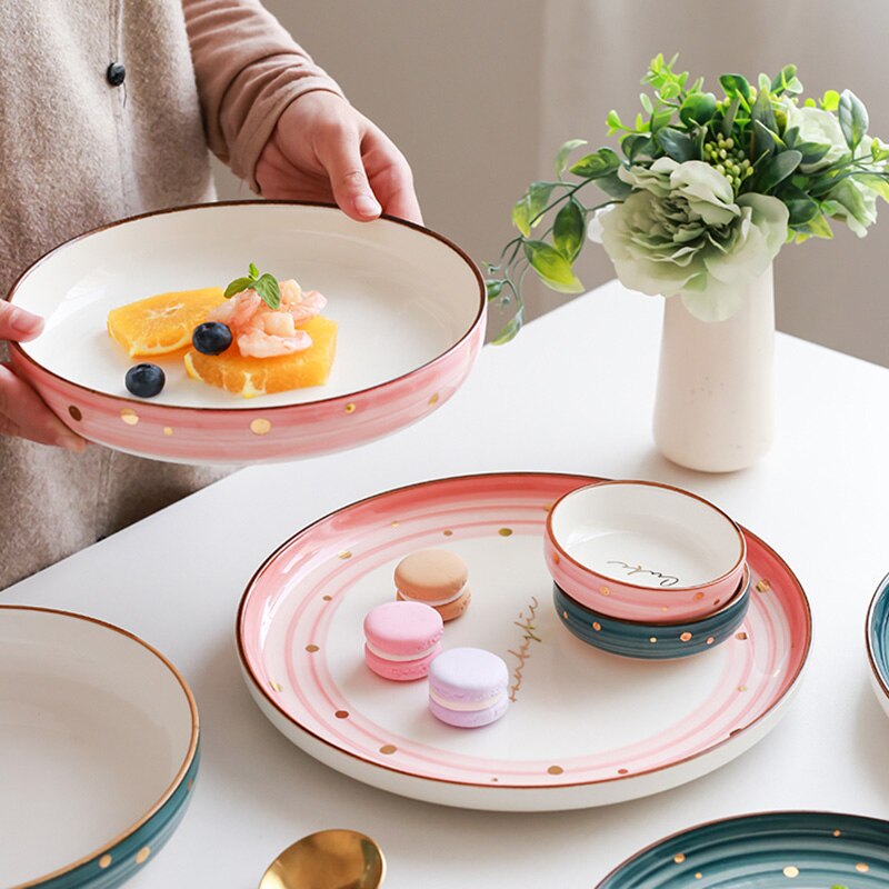 FANCITY Household fish dishes, ceramic dishes, lovely dishes, fruit dishes