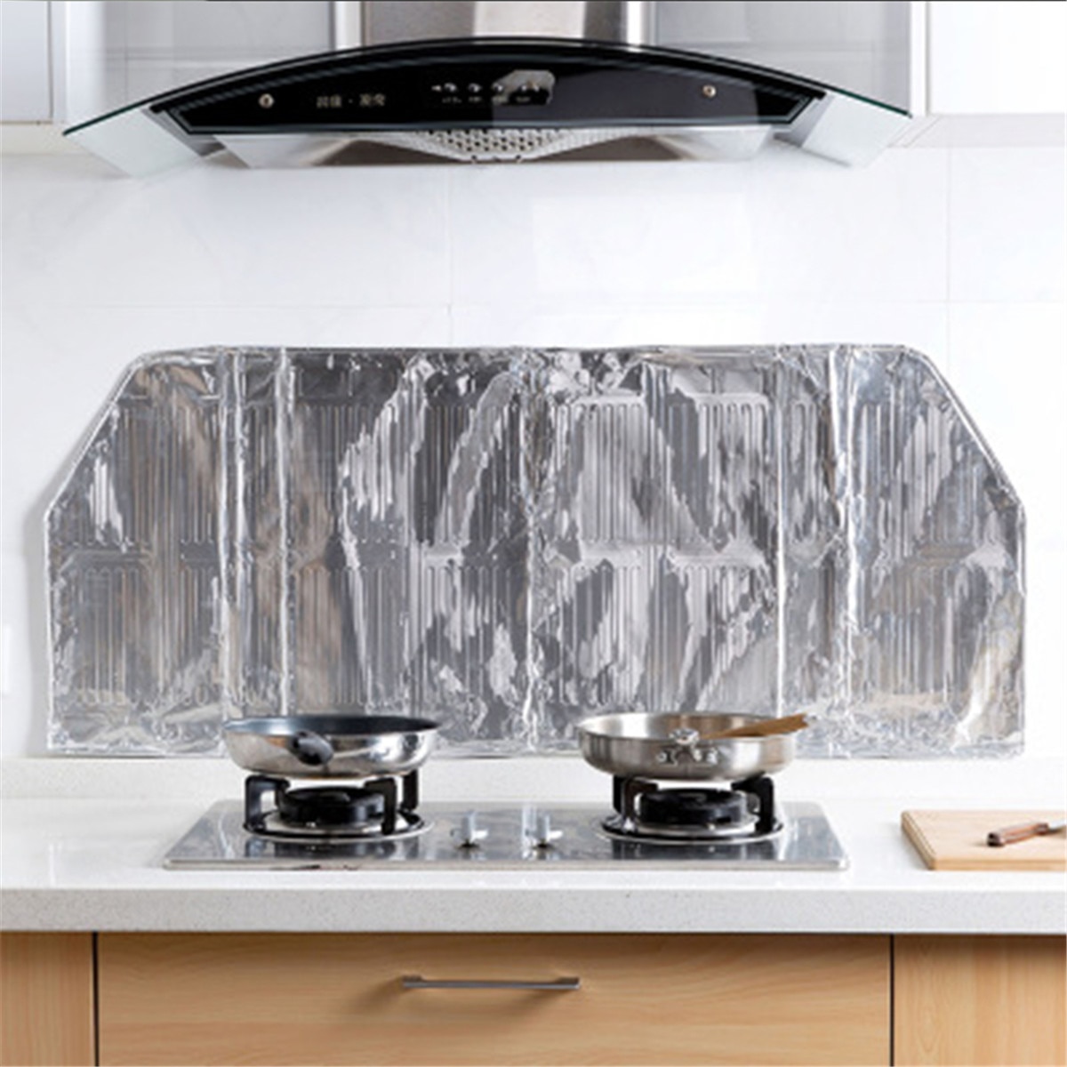 120 x 50cm aluminiumsfolie komfur olie stænk skærm dækning anti splatter beskyttelsesværktøjer køkken stegepande olie stænk beskyttelse skjold